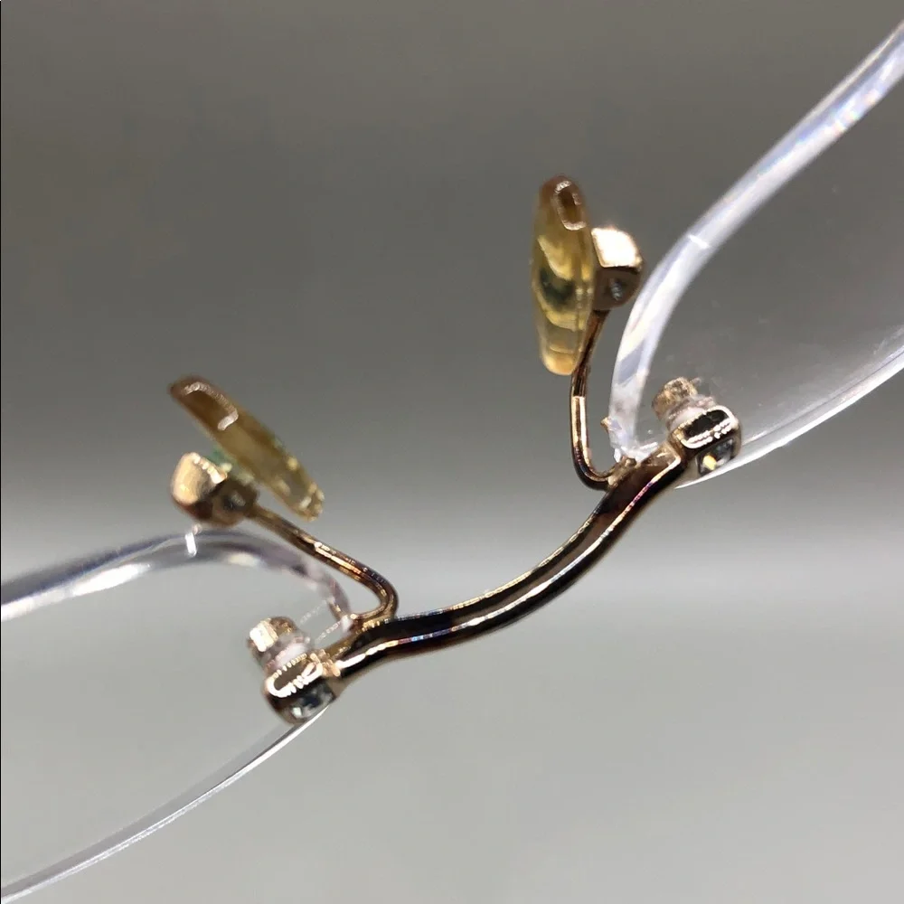 Paul Vosheront Italy rimless glasses 23k gold plated 54-18-140 UNISEX